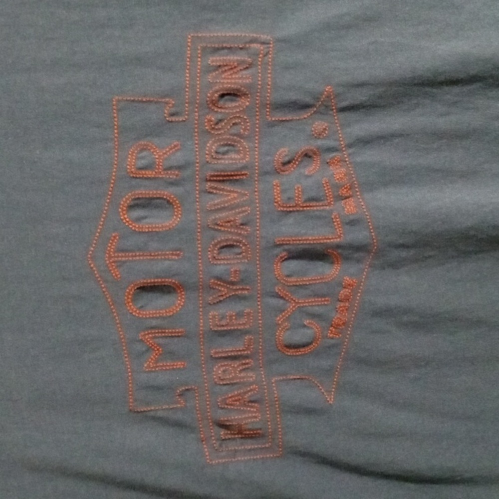 Harley-Davidson Stitched Bar and Shield Gray Short Sleeve Tee Shirt Mens Large